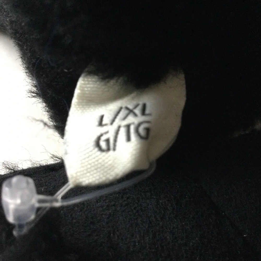 UGG CONVERTIBLE FLIP MITTENS FINGERLESS GLOVES SHEEPSKIN BLACK GRAFFITI L/XL NEW